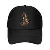 Vintage Floral Cat Canvas Wall Art Mesh Baseball Cap Hip Hop