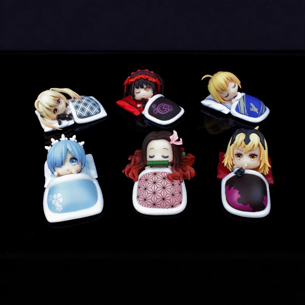 Beautiful Girl Series Q Version, Sleeping Position, Joan of Arc Dome Sister Rem Seba Crazy Three Beans, Ornament, Boxed Figure