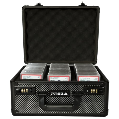 PREZA Grade Card Storage Box - Premium Trading Card Case for Grade Sports and TGC Collections - Carbon Fiber Slab Case Storage (Large)