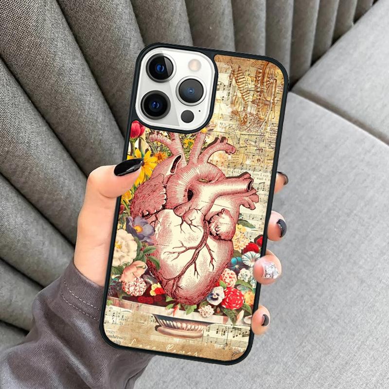 Menschliches Herz Anatomie Handyhülle Für iPhone 17 Air 16 16e 15 13 14 Pro Max 11 12 Plus 2022 MAX Hülle Cover coque