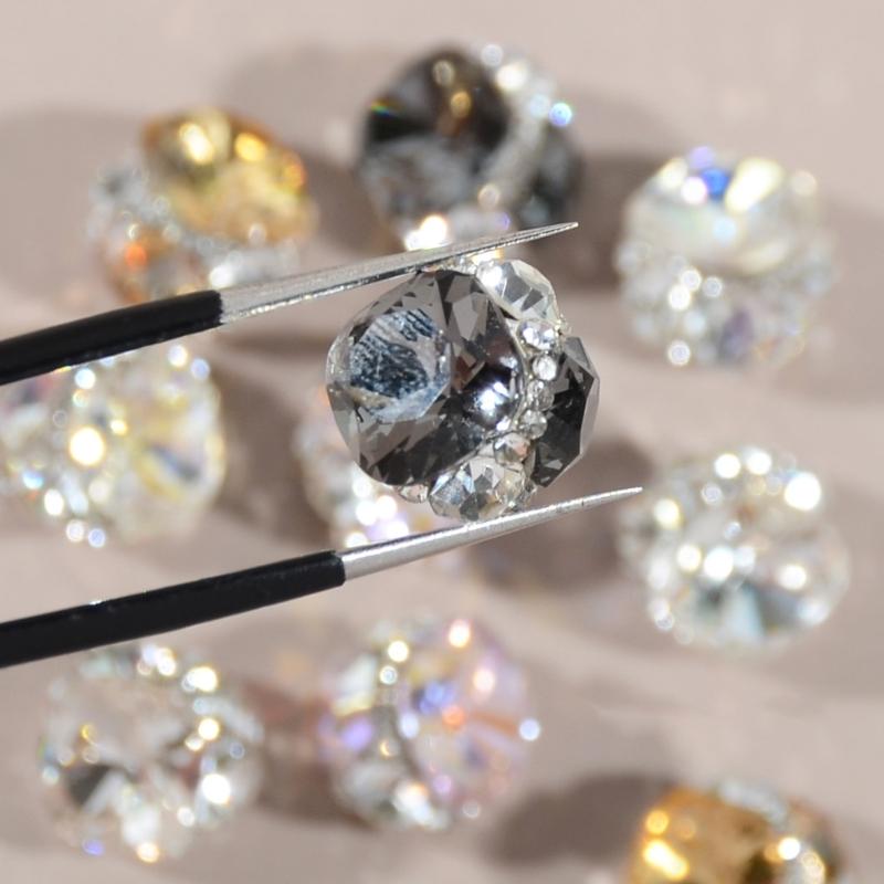 3D Nail Charms,Sparkles Nail Rhinestones Nails Gems Alloy Nails Crystals Jewelry Nail Studs for Nails Art Decorations