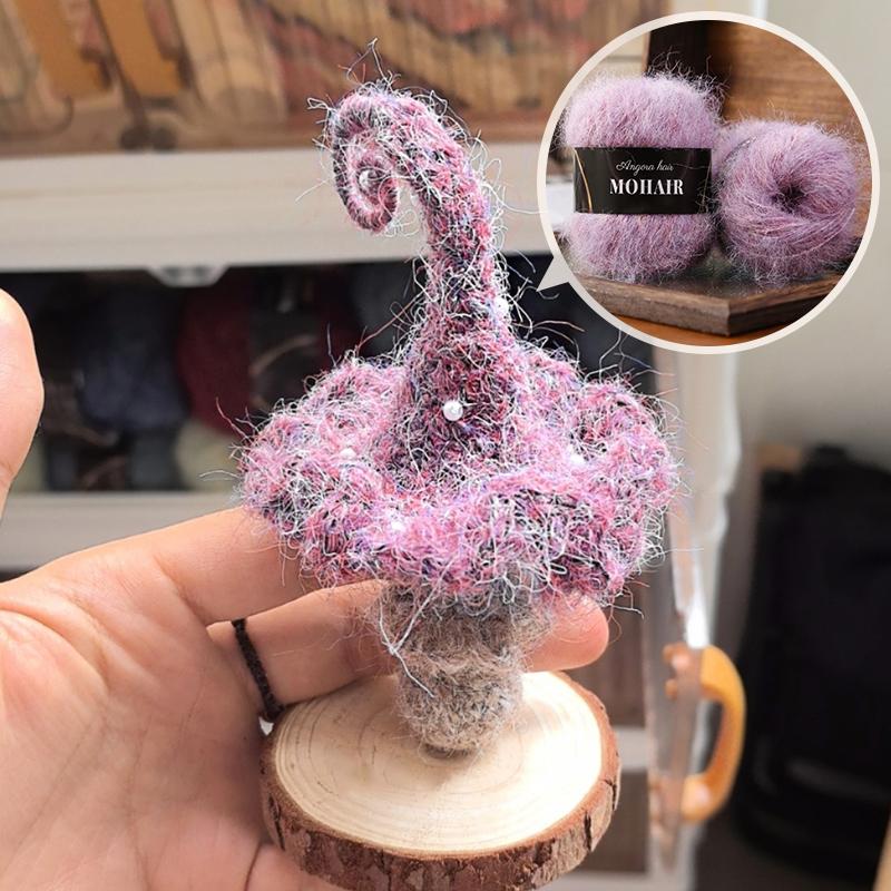 Alpaca Mohair Yarn Hand Woven Sweater Camisole Hat Yarn Ball Handmade DIY Doll Crochet Hook Yarn Ball Handmade Materials