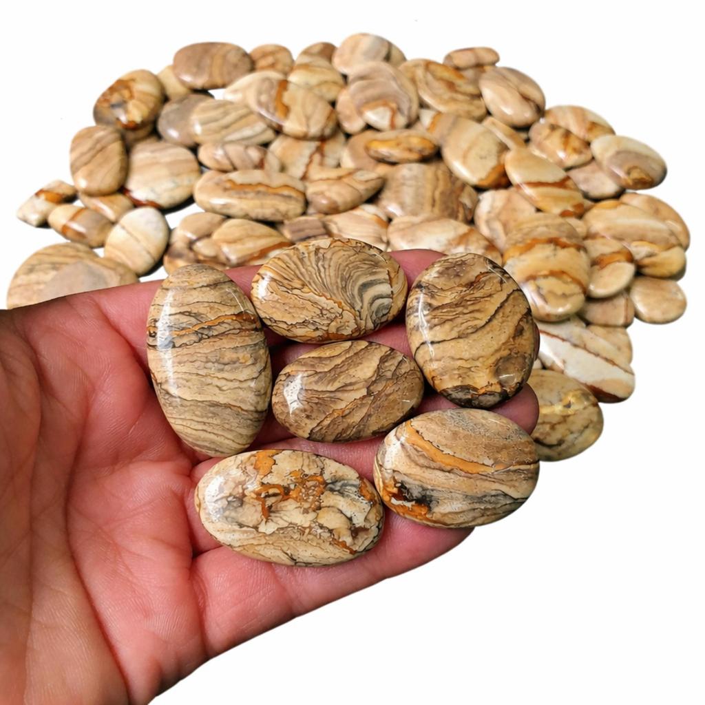 Cabochon di Diaspro Fotografico all'Ingrosso, Pietre Preziose di Forma Mista, Pietre di Diaspro Sfuse per la Realizzazione di Gioielli, Lotto Naturale di Cabochon di Diaspro Fotografico