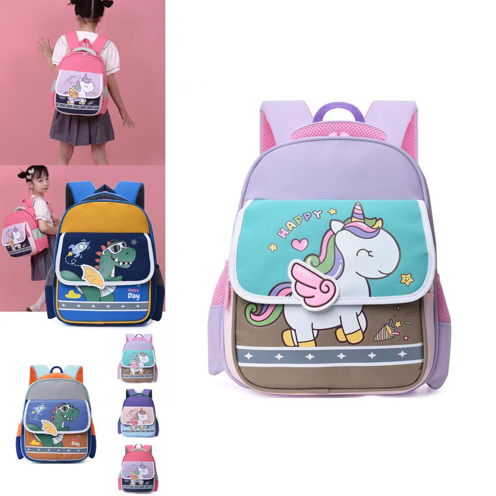 Adorable Cartoon Kids Backpack In Nylon With Lightweight Design For Boys And Girls