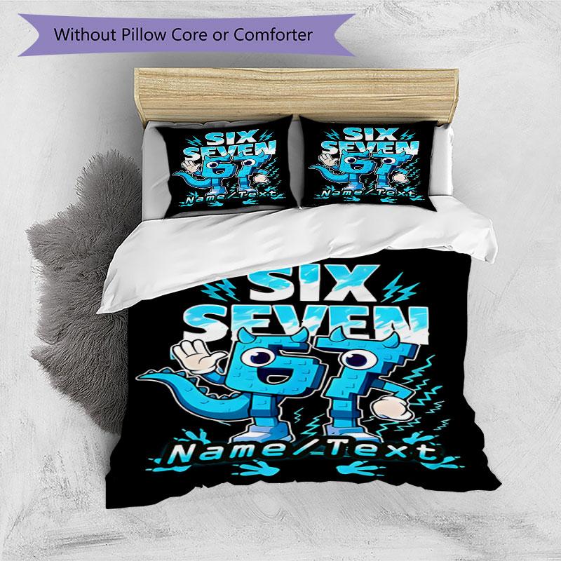 3PC Custom Name Blue Dino Power Bedding Set Printed Bedding Set Duvet Cover Closure Includes 1 Duvet Cover & 116 Pillowcases for Bedroom