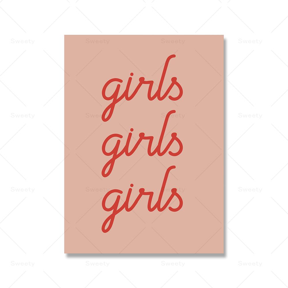 Wall Mural Pink Y2k Decor Trendy Retro Aesthetic Posters And Prints Cartoon Quote Wall Art Canvas Painting For Dorm Room Decor