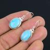 Natürliche Larimar-Edelstein-Ohrringe, massives 925er Sterlingsilber, handgefertigt, Tropfen-Ohrringe, Schmuck, Geschenk zum Valentinstag für die Liebe