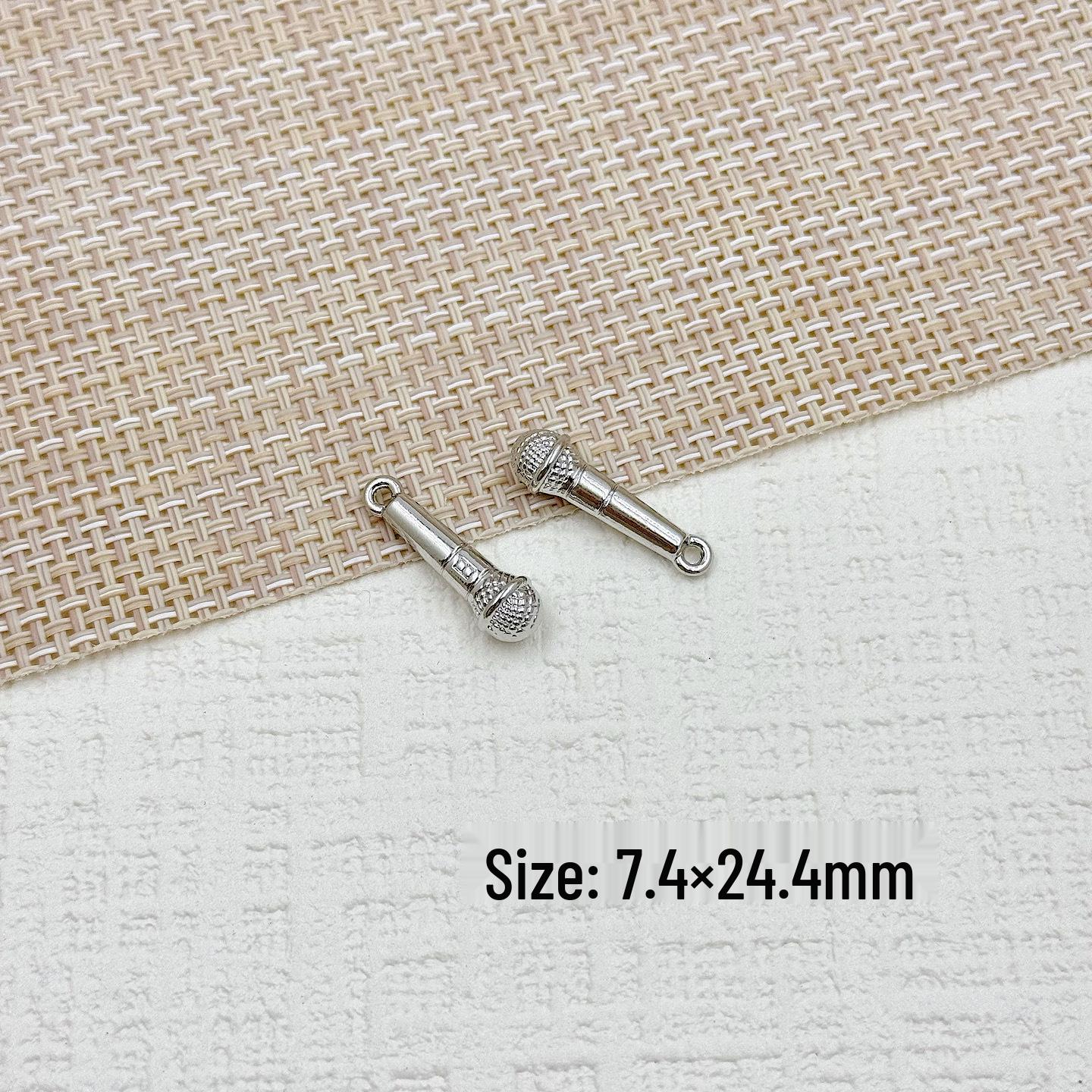 Golden Alloy Earphone Microphone Origami Crane Keychain Charm DIY Accessory Parts Single Piece Price