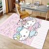 Office Rug Hello Kitty, Bow Anti-Slip Rug, Machine Washable for Living Room, Bedroom, Office, Multiple Sizes, Bedroom Mat, Decorative Mat, Durable Mat