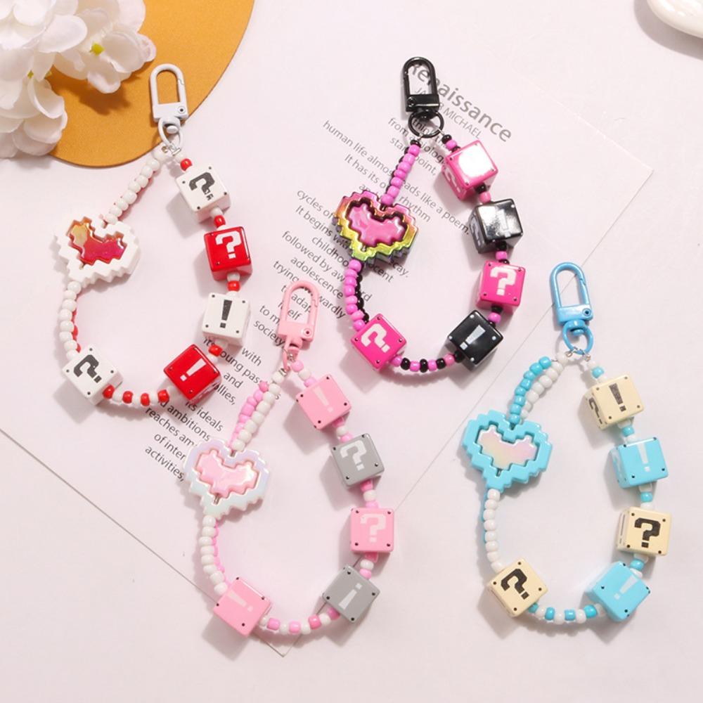 

Bag Charms Cute Candy Color Heart Keychain Heart Mobile Phone Straps Bag Pendant