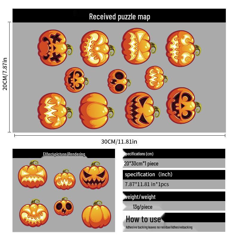 2025 Halloween Pumpkin & Witch Static Cling Wall & Window Stickers