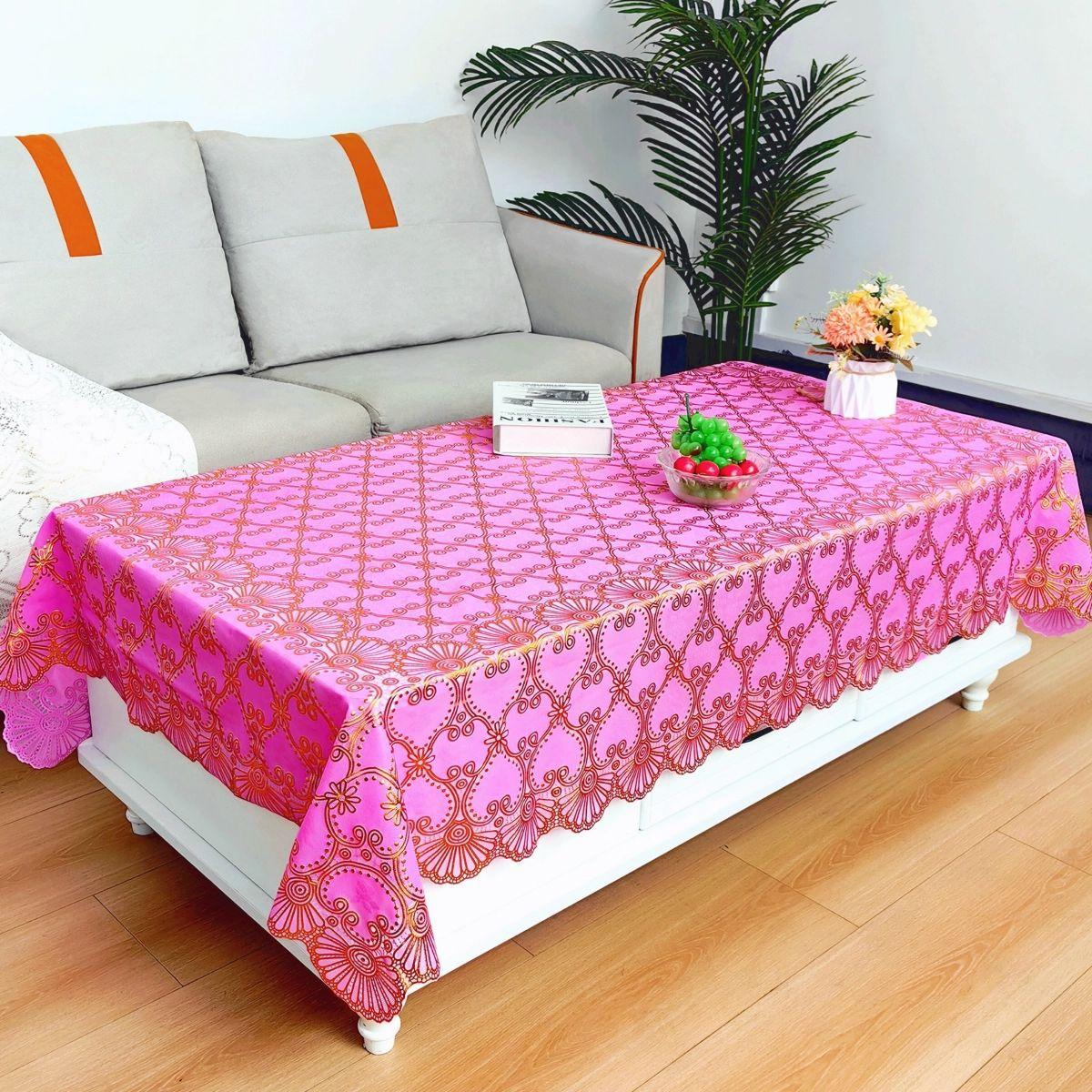 

Водонепроницаемая скатерть, бытовая прямоугольная маслостойкая пластиковая скатерть из ПВХ, золотая бронзовая печать, чехол для стола, коврик для стола, подгузник 110*160cm