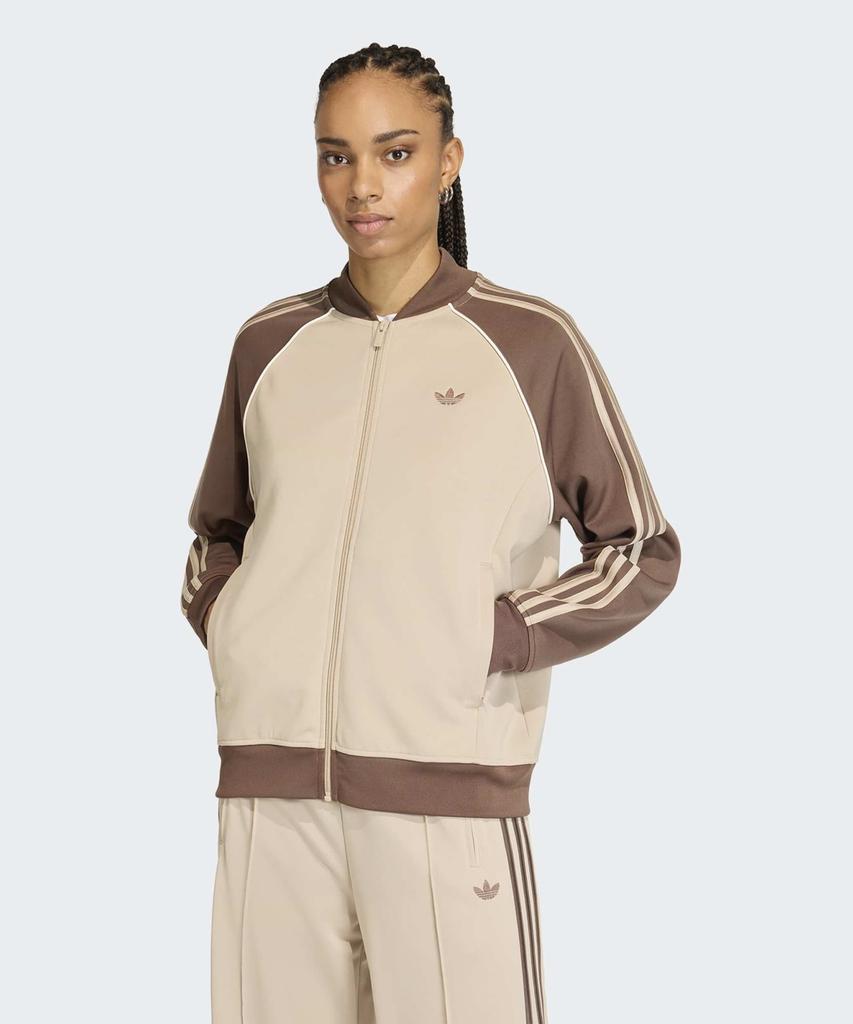 adidas Superstar Loose Track Top - Stone Khaki:Wonder White / Kd8825