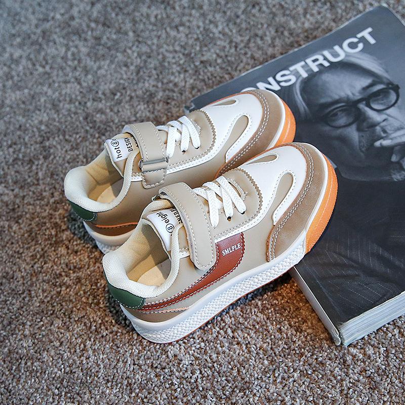 Spring Autumn New Children Sneakers Boys Girls Low Help Skate Leather Shoes Non-slip Soft Sole Versatile Sport Casual Shoes