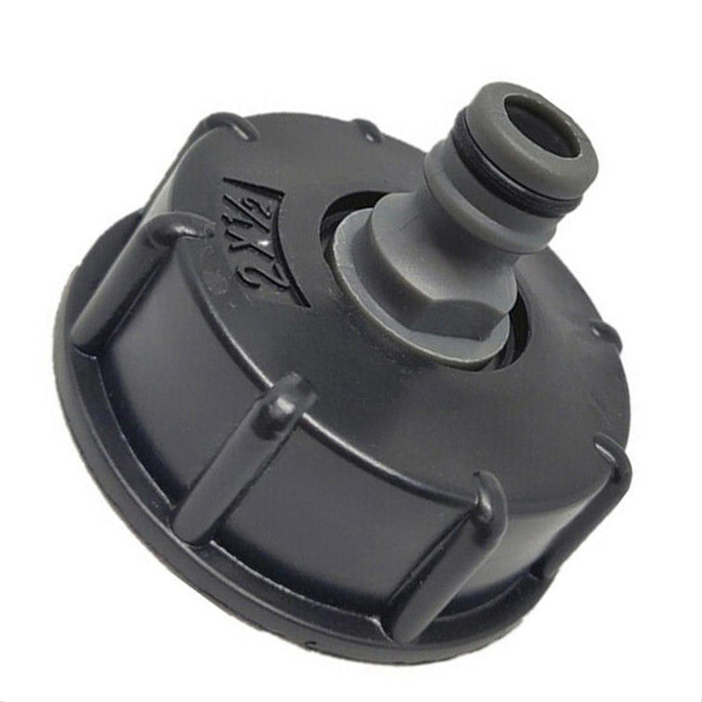 IBC Adapter, 2 Inch Coarse Thread Plastic Connector with Valve for Fine Control, Standard Fit for IBC Water Container