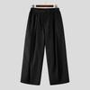 INCERUN Pantaloni Larghi Casual da Uomo a Vita Elastica con Pieghe Lunghi e Ampi