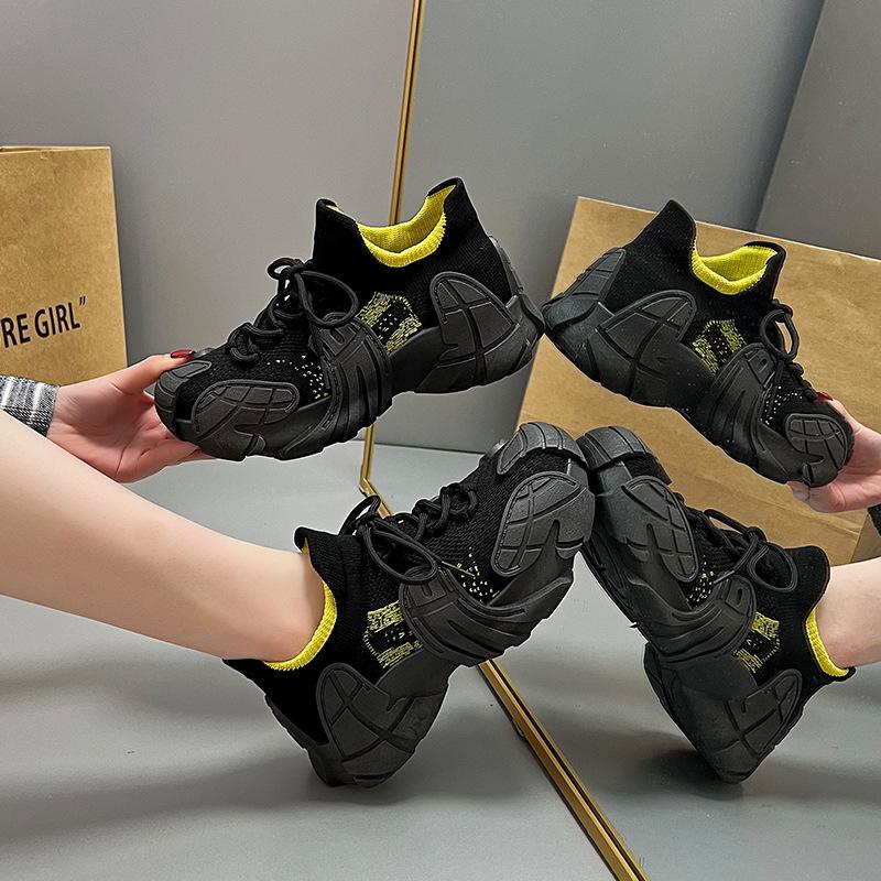 Mesh breathable sports style fly-woven shoes women's 2025 summer new dad shoes comfortable and versatile mesh shoes DL918