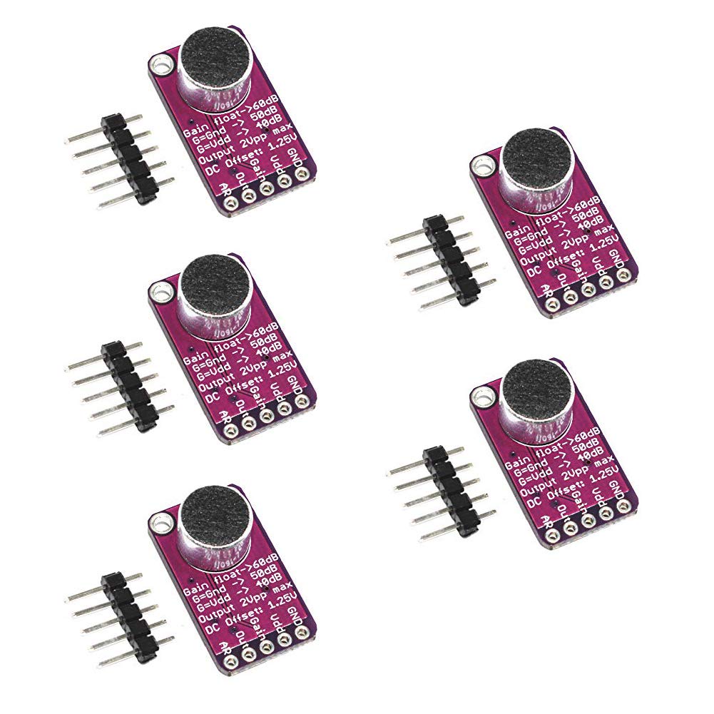 

ACEIRMC MAX9814 Electret Microphone Amplifier 5pcs Auto Gain Control for Arduino