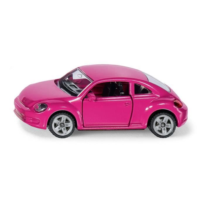 Véhicule miniature - Volkswagen - Beetle - Rose fluo - Autocollants fleurs - 3 ans et plus