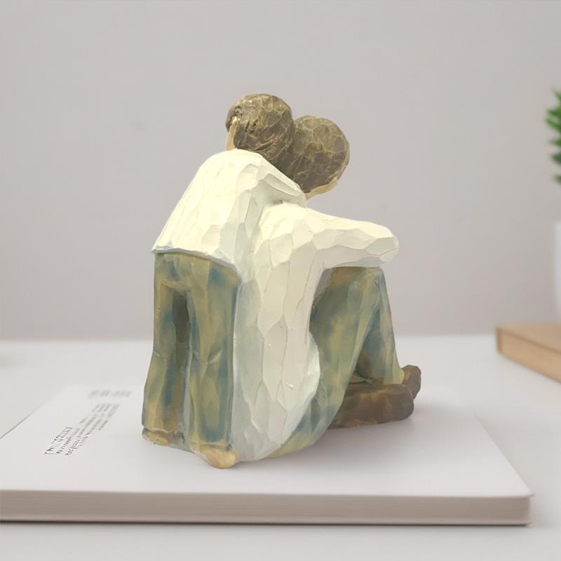 New Resin father and son sculpture creative crafts family figure statue artist home decoration memorial day father's gift