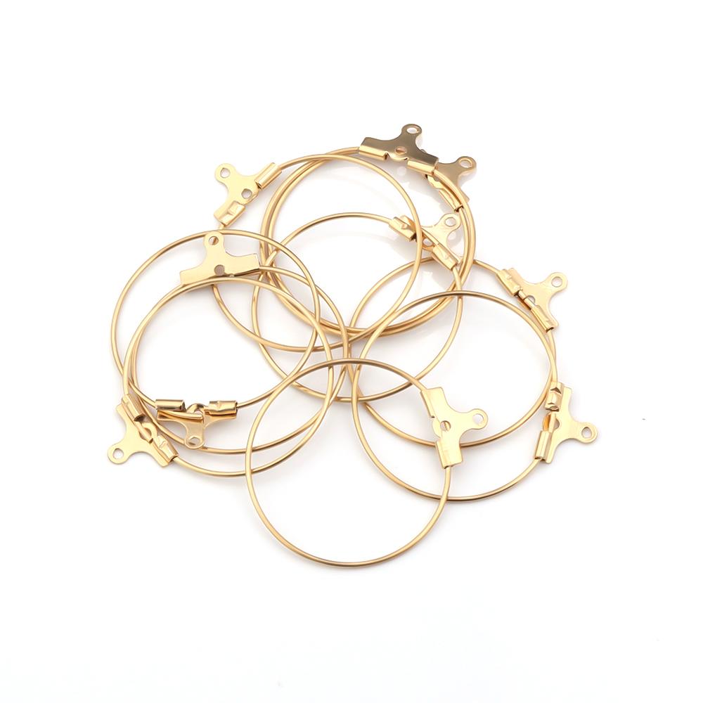 10-20Pcs Stainless Steel Big Circle Ear Wire Earrings 20/25/30/35/40mm Hoop Earring Hooks Connector DIY Earrings Jewelry Making