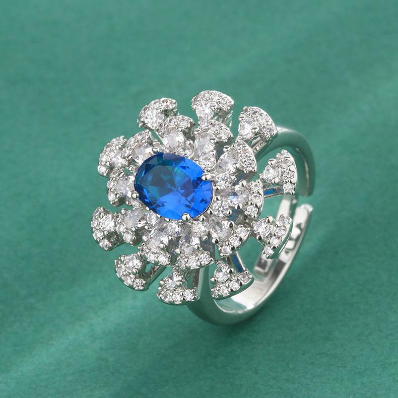 Cold Wind Ins Light Luxury High Sense Emerald Ring Female Retro Pigeon Blood Ruby Ring Ring