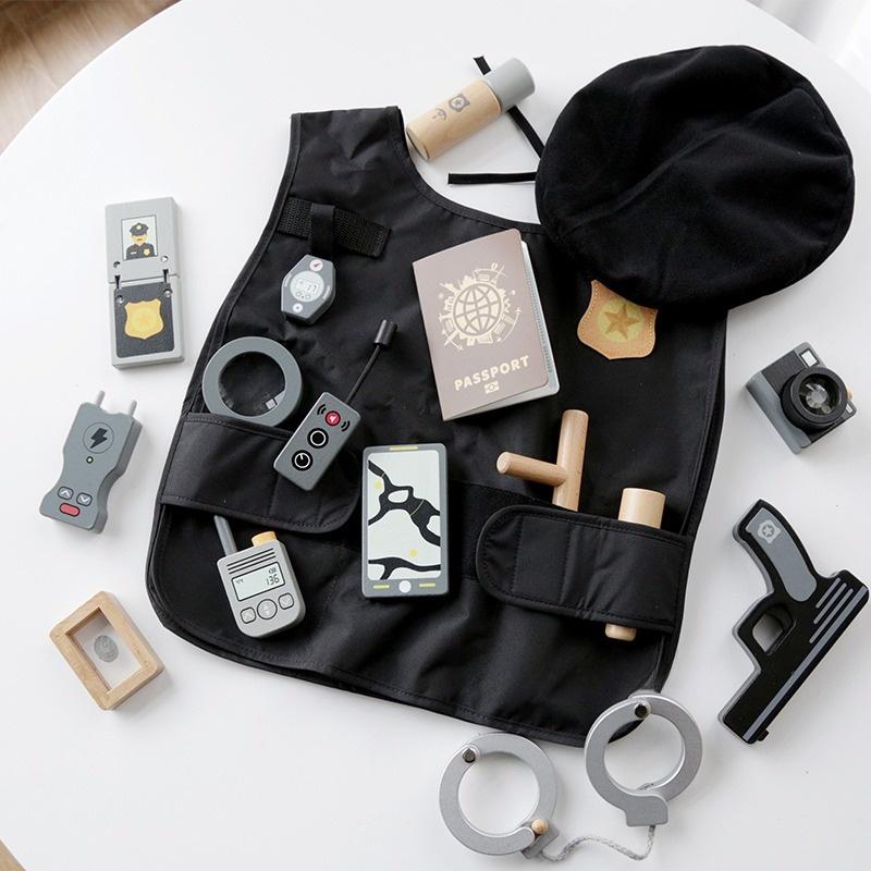 

Детская игрушка для ролевых игр, имитация, полицейский косплей, ролевые игры, развивающая деревянная игрушка для мальчика, переодевание, имитация