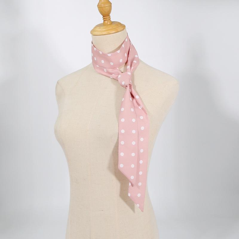 Polka Dot Silk Scarf: Versatile Ribbon for Bags & Ties - Spring & Autumn Korean Style