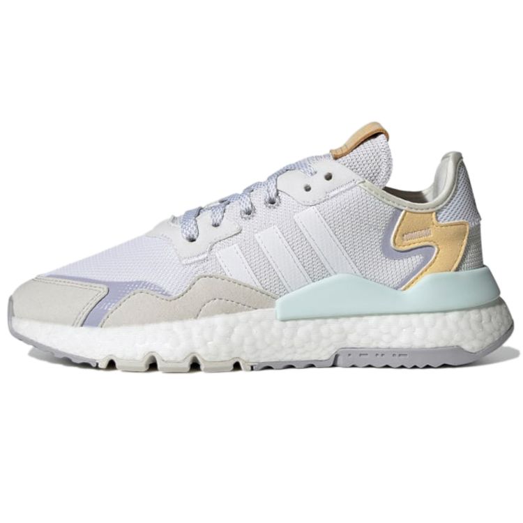 Adidas Originals Nite Jogger Retro Daily Wear Durable Non-Slip Low-Top Lifestyle Shoes Women Sneakers White Gray Purple H01728