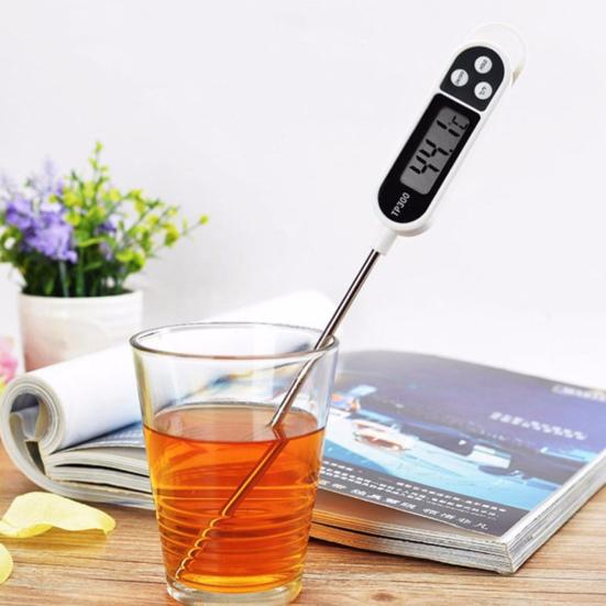 Oil Thermometer Large Screen Digital Display Food Grade Waterproof Probe Pen Type Anti-rust Temperature Measurement Stainless Steel Meat Pastry Fried