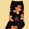 Christmas Socks Winter Warm Gingerbread Man Knitted Socks Sweat Absorbing Fashion Men Women Quick Dry Outdoor Mid Tube Socks