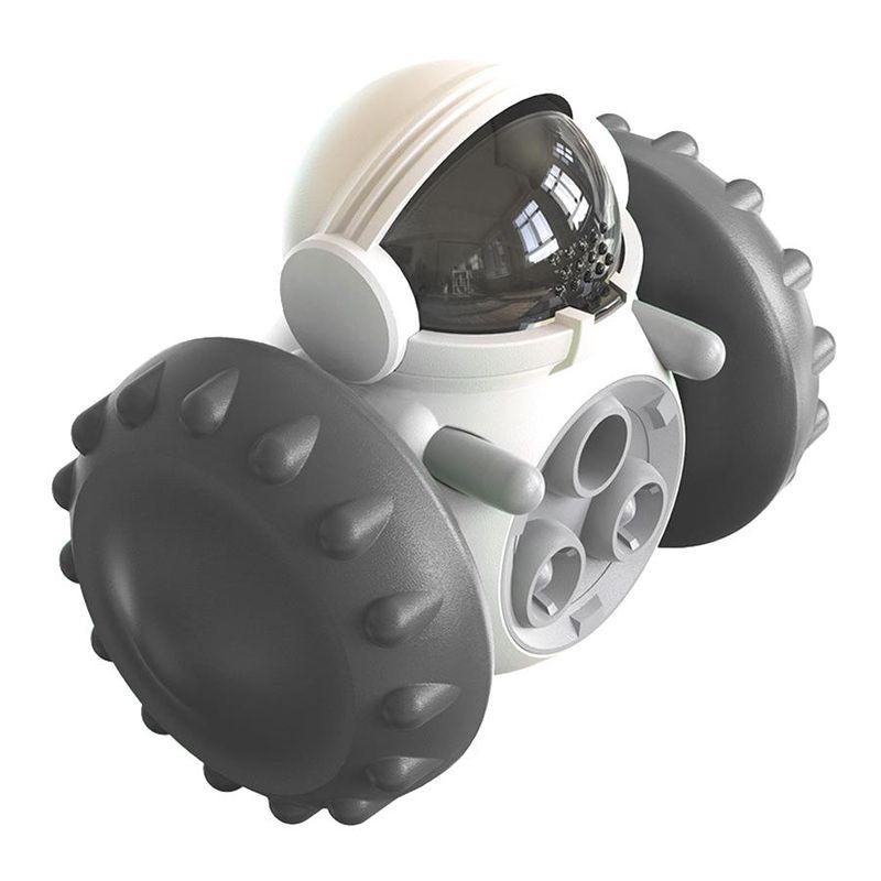 

Dog Toy Factory Wholesale Company Amazon New Best Selling Cat Balance Car Slow Leakage Food Feeder Pet Supplies Black and white with robot