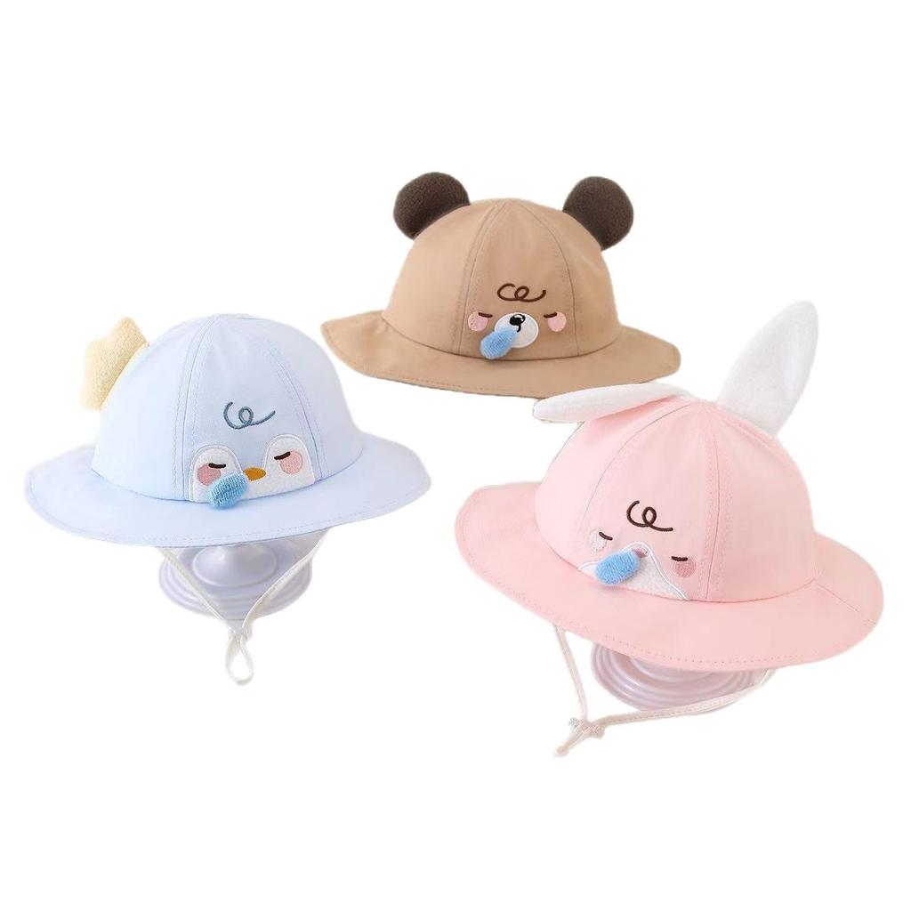 Breathable Baby Sunshade Bucket Hat - Cute Spring & Autumn Sun Protection for Boys & Girls