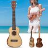 23in Ukulele Spruce Board Natural Wood Color with Tail Pin Strings Musical Instrument