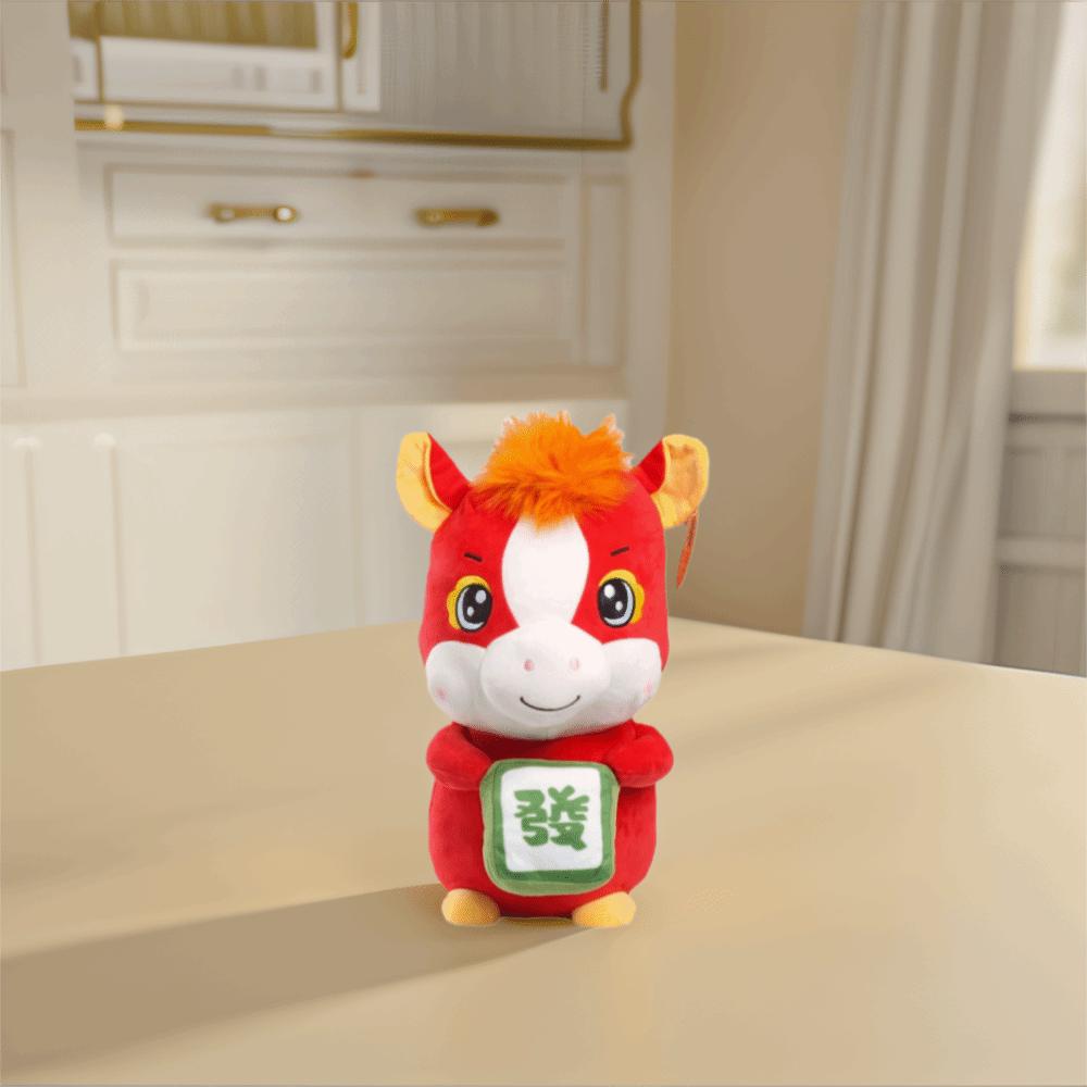 Cute Horse Plush Doll Adorable Zodiac Horse Doll Lively Year Horse Mascot  Office Desk
