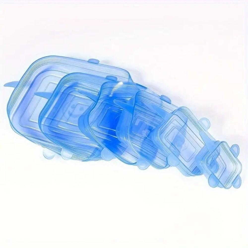 6PCS Food Reusable Fresh-keeping Cover Non-slip Kitchen Gadgets Silicone Lids Stretch Microwave Lid