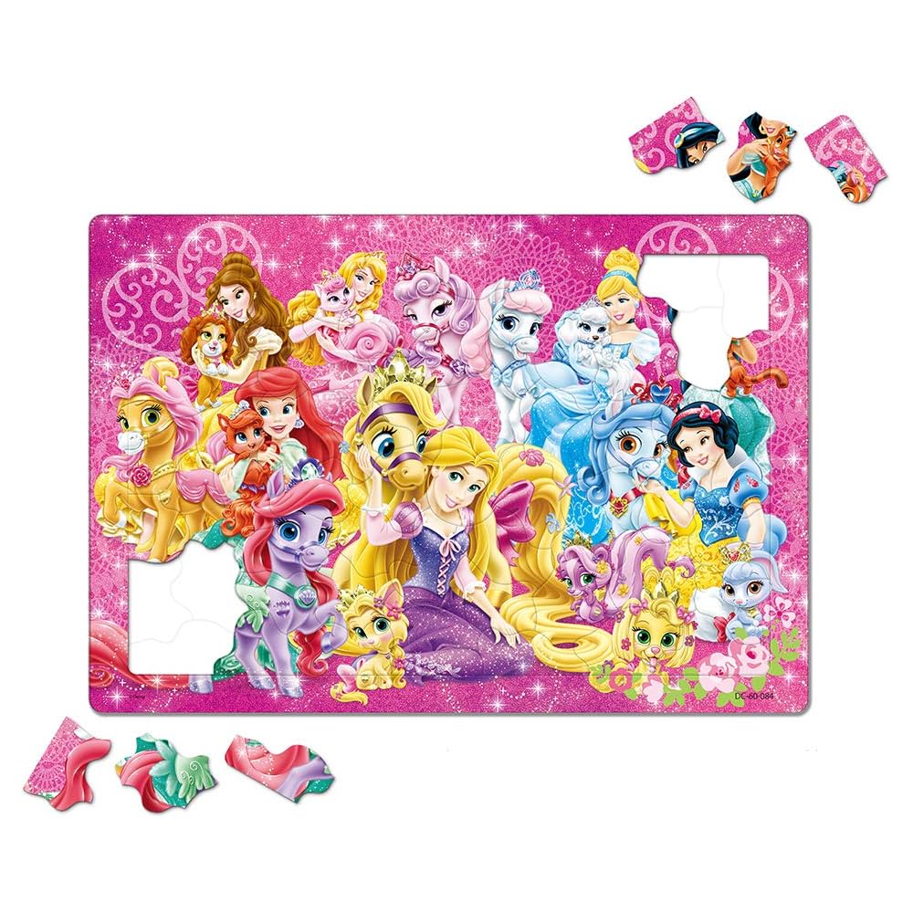 Tenyo Disney Princess Child Puzzle Set 40/60/80 Pieces Antibacterial Coating Storage Cover Ages 3 and Up