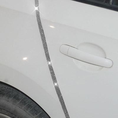 1 Set Car Door Edge Anti-scratch Sticker Bumper Anti-collision Strip Diamond-encrusted Protective