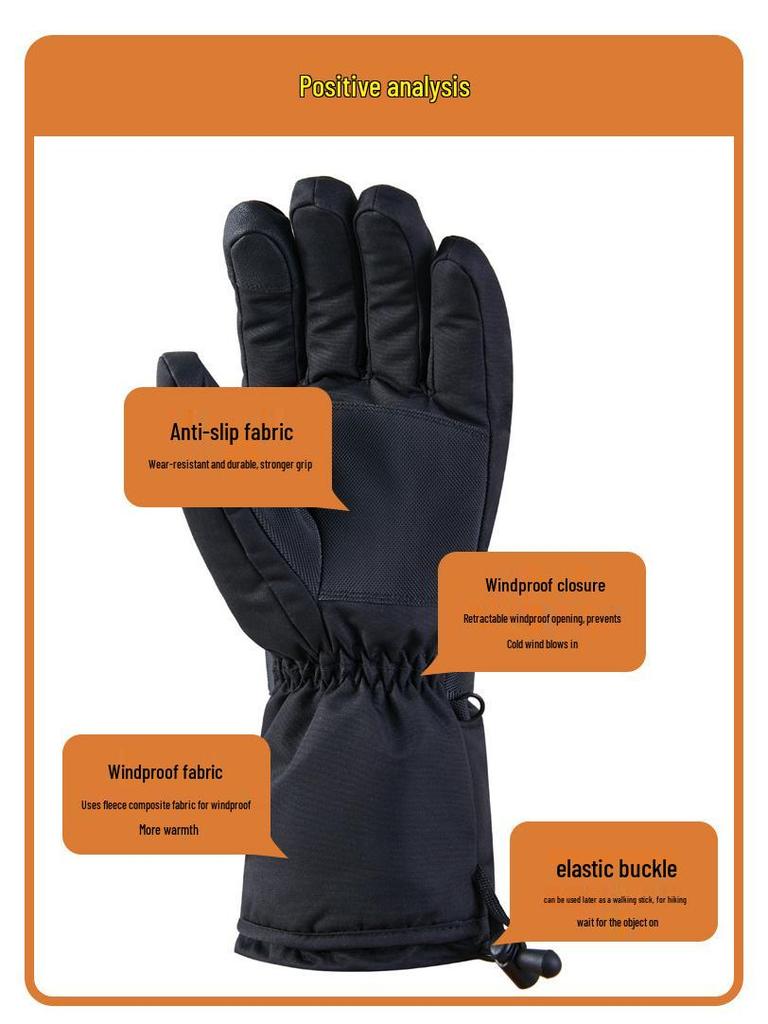 Cross-Border Winter Electric Heated Cycling and Ski Gloves with Touchscreen Capability