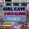 2D Flat 1pc Vintage Aluminium Metal Sign "Girl Cave No Boys Allowed Except Dad" 8X12 Inches - Rustic Wall Decor for Teen Rooms, Youngsters' Bedrooms
