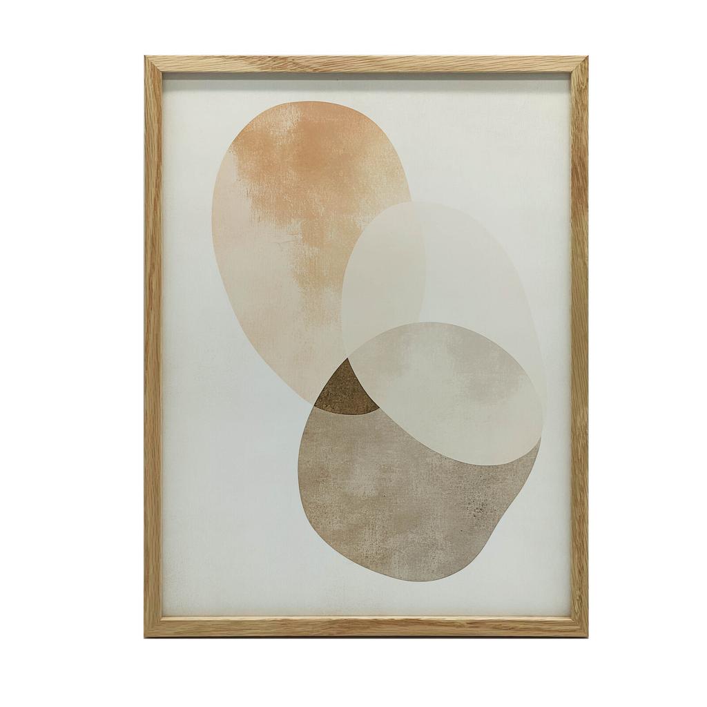 Abstrakcyjne Koła - Minimalistyczna Sztuka Abstrakcyjne Koła - Minimalistyczna Sztuka, 30X40 Cm, Rama Drewniana Ciemny Brąz, Papier Matowy 230 Gsm