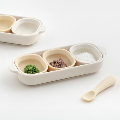 Tackaon 1.2.3 Infant Suction Plate 1 Piece Topping Baby Food Baby Silicone Tableware Plate Self-directed