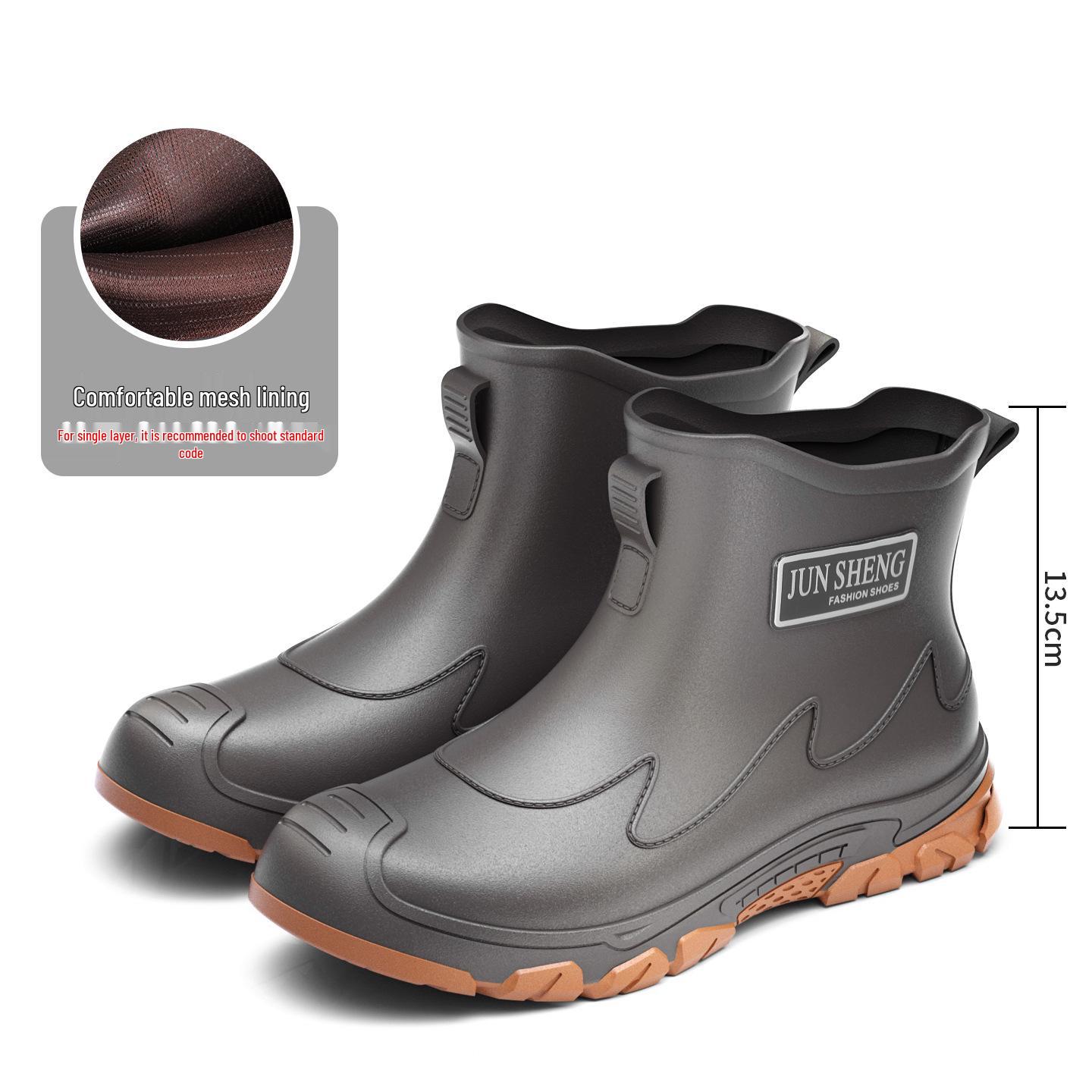 

Men s Waterproof Work & Fishing Boots - Non-slip, Durable, Outdoor Rain Shoes 42/43