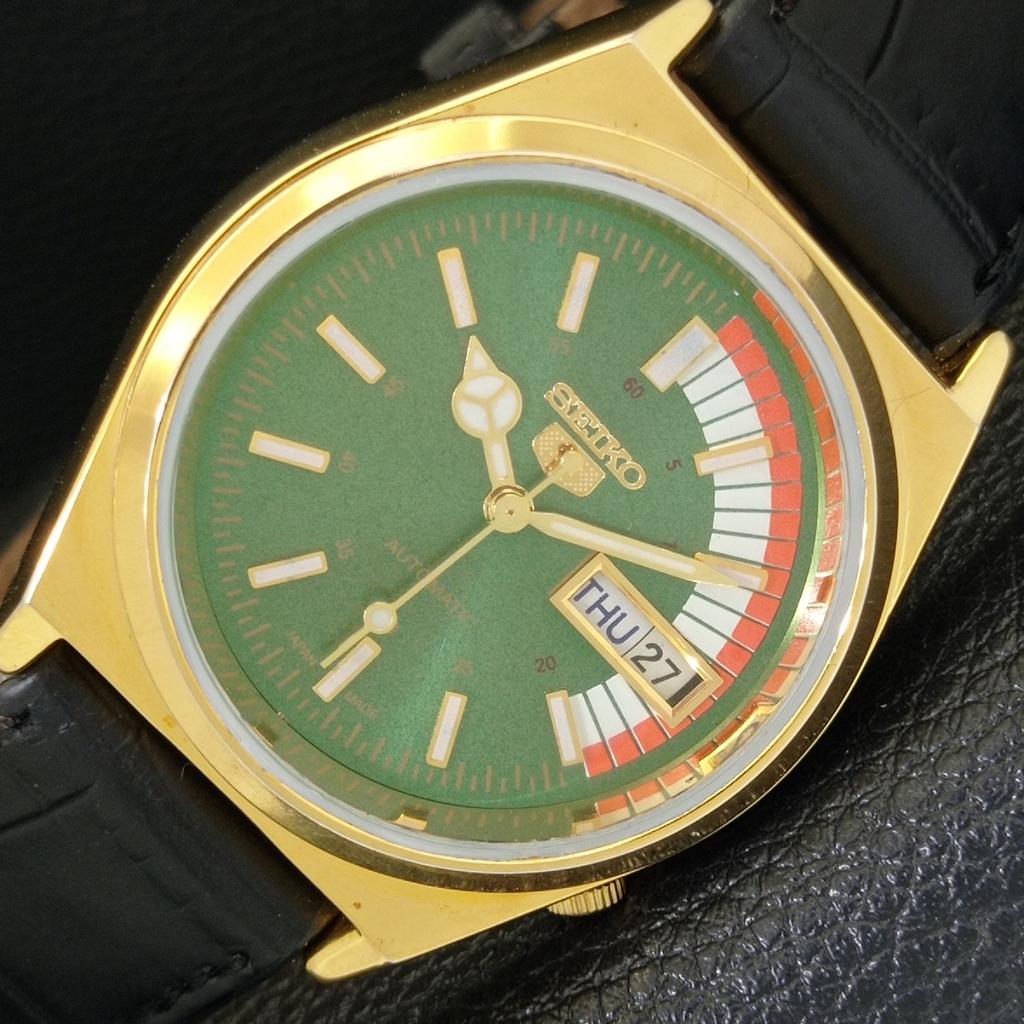 

AUTOMATIC VINTAGE REFURBISHED SEIKO 5 6309A JAPAN MENS GREEN WATCH a440804-4 Sk-a440804