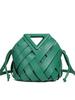 Large Capacity Hand-Woven Triangle Magnetic Buckle Crossbody Vegetable Basket Bag