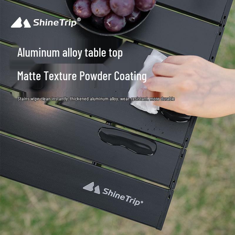 Compact Aluminum Folding Camping Table - Lightweight & Easy to Store for Outdoor Barbecue, Picnic, or Fishing.