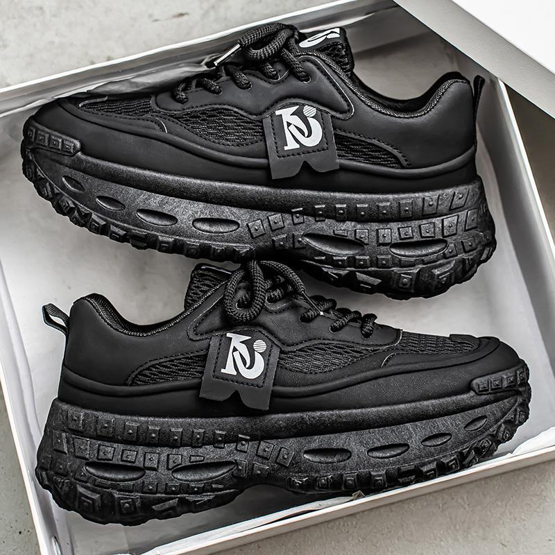 

Мужская обувь Модные трендовые кроссовки на платформе для активного отдыха Противоскользящие удобные дышащие кроссовки для бега 44 чёрный