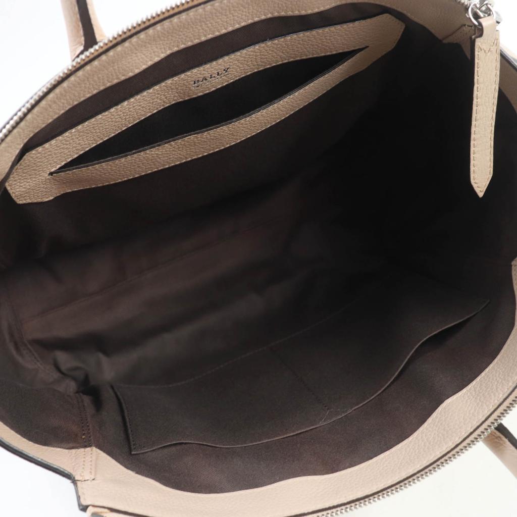 Bally Shoulder Bag SOMMET ZIP Leather 2WAY Handbag Pink Beige Leather Women Used