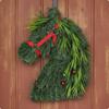 Horse Head Wreath Christmas Horsehead Decor Artificial for Homeowners, Decorators,