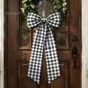 Christmas Tree Topper Bows Wreath Ribbon Bow Tie, Decorative Hanging Ornament, Farmhouse Garland for Windows And Doors Bowknot Holiday Home